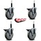 Service Caster 5'' Gray Poly Swivel 3/4'' Expanding Stem Caster Set with Brake, 4PK SCC-EX20S514-PPUB-PLB-34-4 - alternate 2